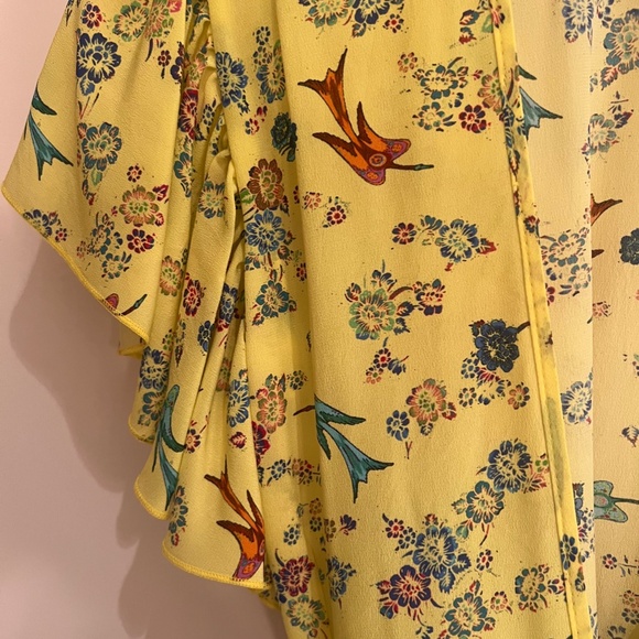 Jessie Western - Silk Wrap Dress - Yellow - Size S - Picture 3 of 4